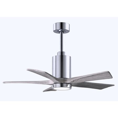 Matthews Fan Co Patricia-5 Three Bladed Paddle Fan In Polished Chrome. Led Light Kit. PA5-CR-BW-42